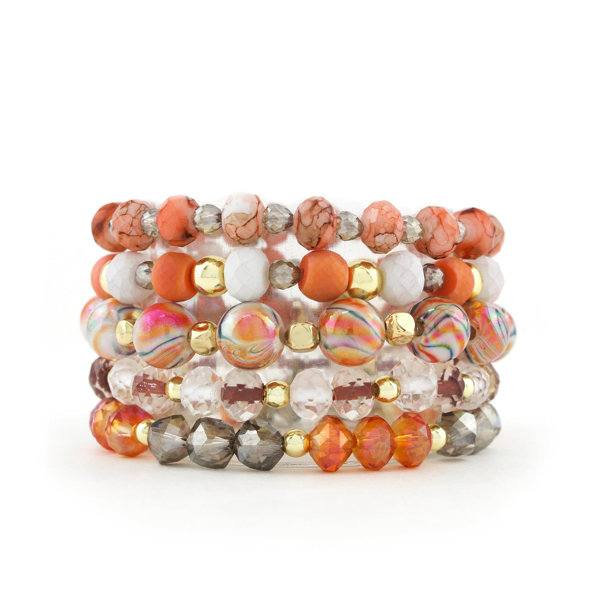 ERIMISH  -   AUBURN EXTENDED 5 BRACELET STACK