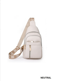 ZENANA  - VEGAN LEATHER CROSSBODY SLING BAG (NEUTRAL)