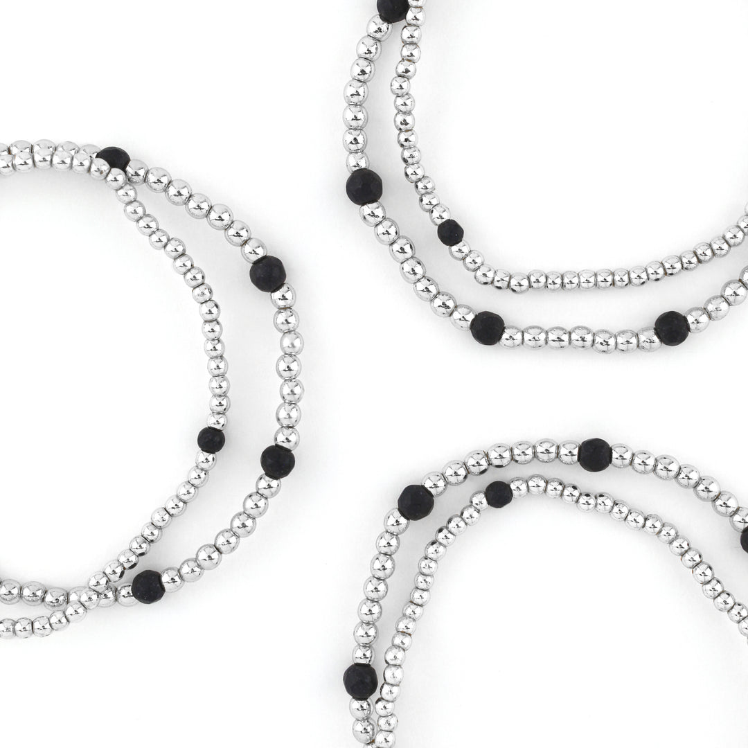 ERIMISH  -   TATUM (BLACK) STARTER STACK - SILVER COLOR