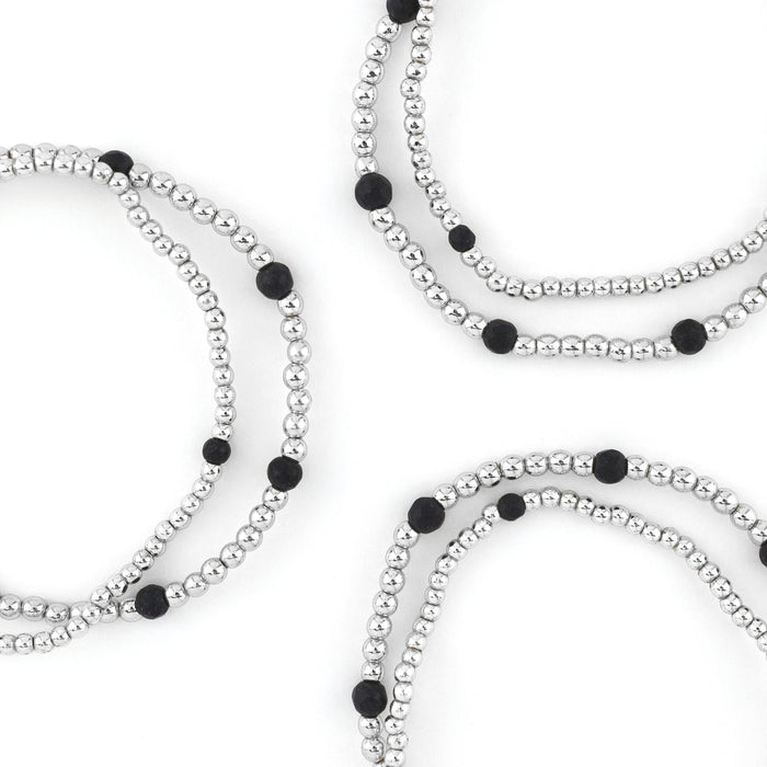ERIMISH  -   TATUM (BLACK) STARTER STACK - SILVER COLOR