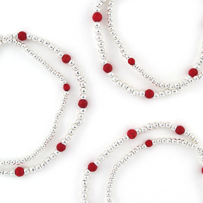 ERIMISH  -  EXTENDED SIZE - TATUM STARTER STACK RED/SILVER