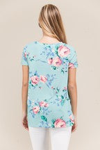 VIAMOR-ANNA TWIST KNOT FLORAL TOP
