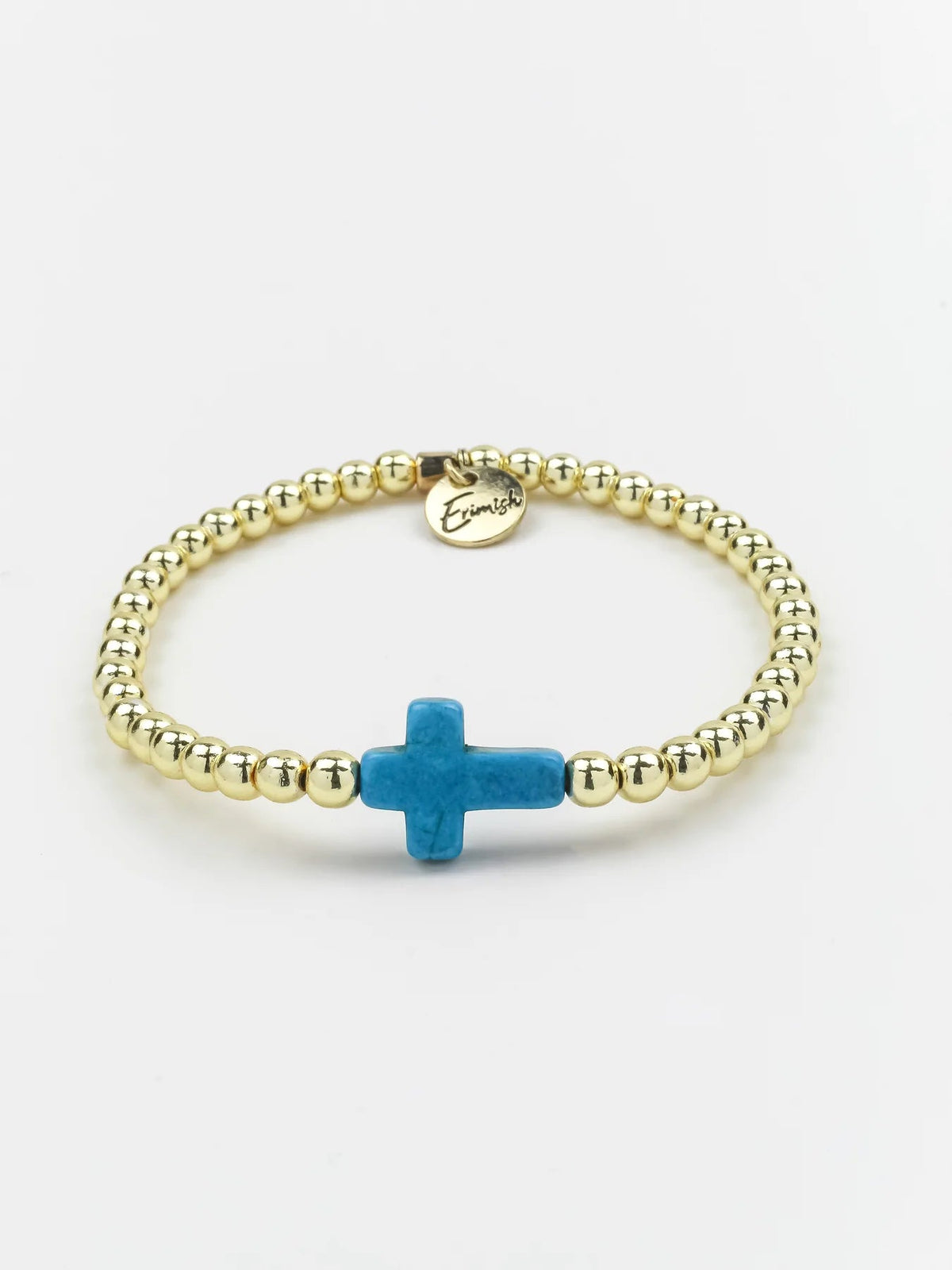ERIMISH - CROSS SINGLE GOLD/CREAM STACK BRACELET