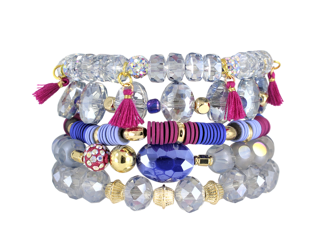 ERIMISH  - EXTENDED SIZE FOUNTAIN STACK BRACELET SET