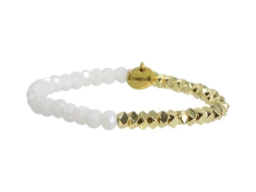 ERIMISH "GAMER" - WHITE AND GOLD - STACKABLE BRACELET