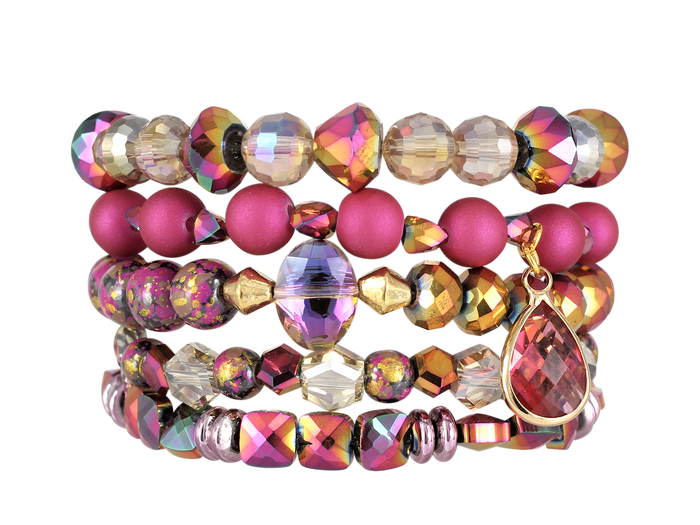 ERIMISH -  EXTENDED SIZE STACK GINGER ROSE BRACELET SET