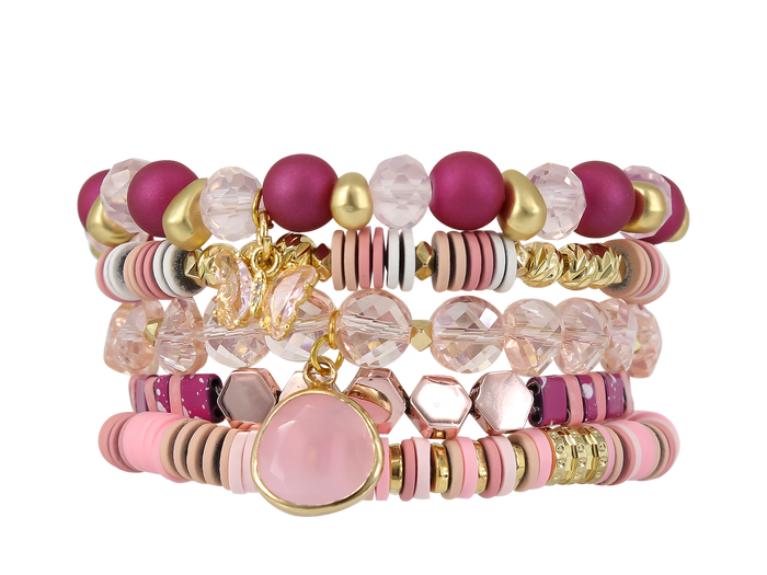 EXTENDED SIZE -  GUMBALL STACK BRACELET SET