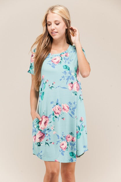 VIAMOR - AMELIA  FLORAL POCKET DRESS