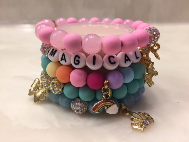 ERIMISH - (Kid-Size) GEM JAMS "UNICORN" STACK BRACELET SET