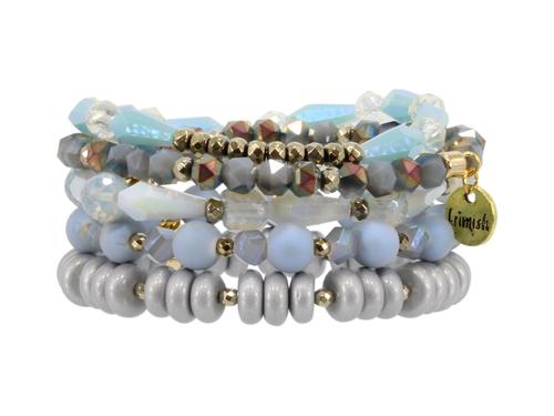 ERIMISH  -  EXTENDED SIZE BLUE JEWEL STACK BRACELET SET