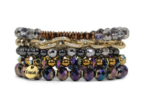 ERIMISH - METALS DARK STACK BRACELET SET
