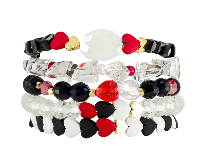ERIMISH  - EXTENDED SIZE LOVEBIRD STACK BRACELET SET